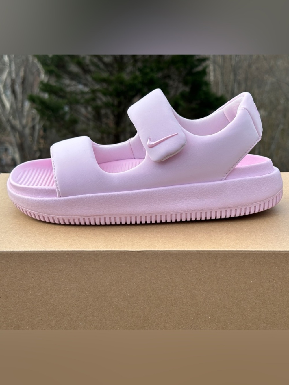 Womens Nike Calm Recovery Plush Casual Sandal Slides Pink Foam- Womens 9 NEW - Picture 2 of 8